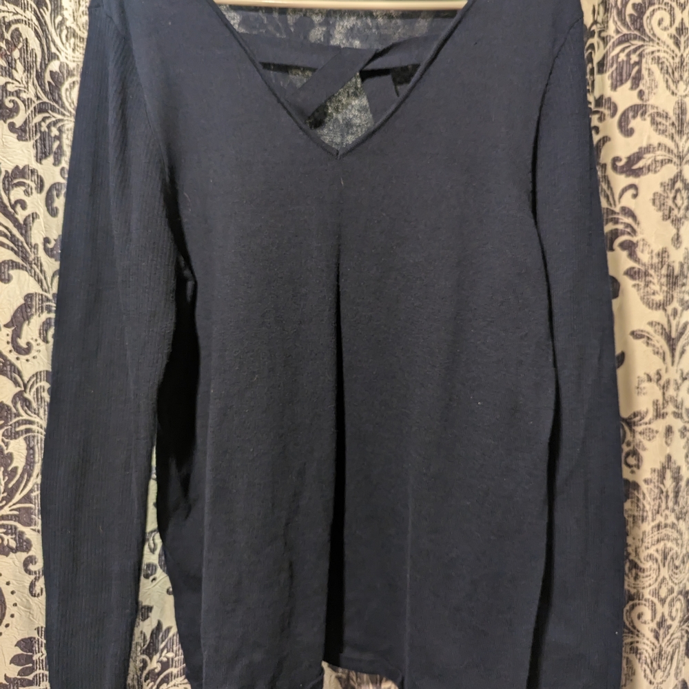 Nany V-Neck Sweater with Cross Front Detail